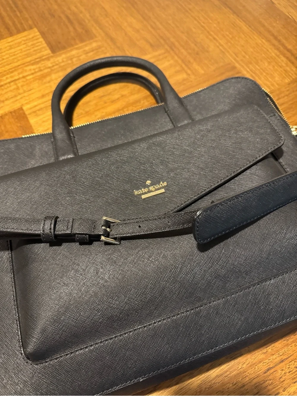 Kate Spade Saffiano Black Leather Laptop Bag 13”